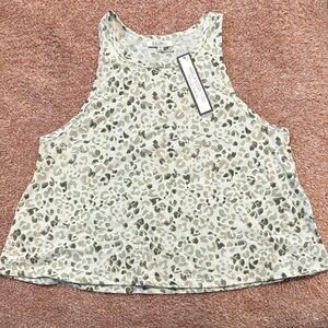 Z Supply Leopard Print Crop Top - Cream and Gray